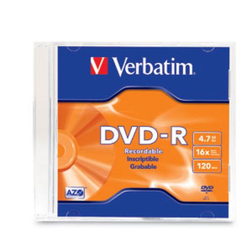 [VERBATIM_95093] Verbatim DVD-R Verbatim 4.7GB 16X Single Slim Case