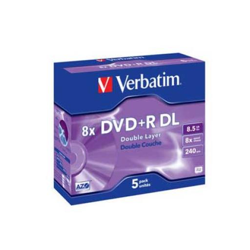 [VERBATIM_95311] Verbatim DVD+R Verbatim DL 8.5GB 8X Caja C/5 Pzas