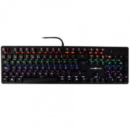 [VORAGO_KBG400-BL] Vorago Teclado Mecánico Game Factor KBG400-BL Rainbow Switch Azul USB Color Negro