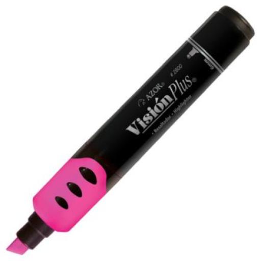[VISIONPLUS_2600RS] Vision Plus Marcador Resaltador Visión Plus Color Rosa Fluorescente C/12 Pzas