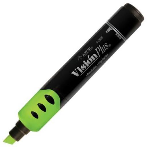 [VISIONPLUS_2600VE] Vision Plus Marcador Resaltador Visión Plus Color Verde Fluorescente C/12 Pzas