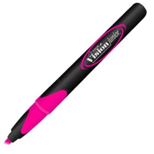[VISIONPLUS_2800RS] Vision Plus Marcador Resaltador Visión Junior Color Rosa Fluorescente C/12 Pzas