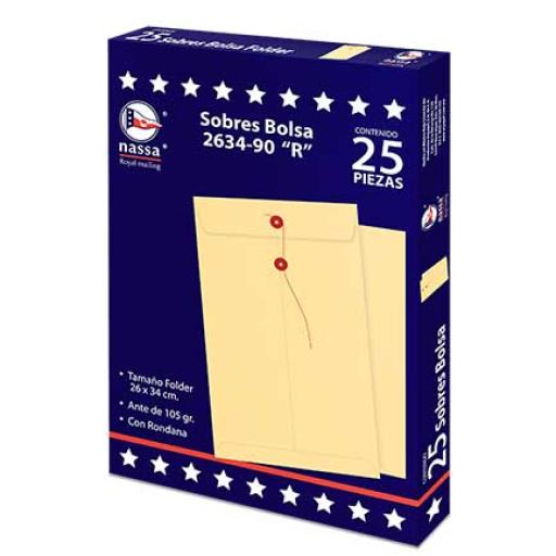 [NASSA_IA0306] NASSA  SOBRE BOLSA NASSA FOLDER ANTE C.R. 8 PQS C/25 PZS 26X34 CMS