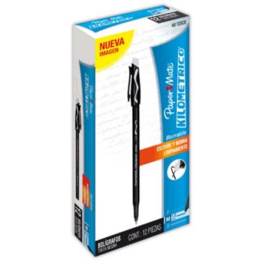 [PAPERMATTE_82192] PAPERMATTE  BOLIGRAFO PAPERMATE 82192 ERASER MATE NEGRO C/12