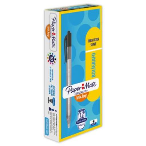 [PAPERMATTE_35681] PAPERMATTE  BOLIGRAFO KILOMETRICO RETRACTIL NEGRO 1.0 C/12