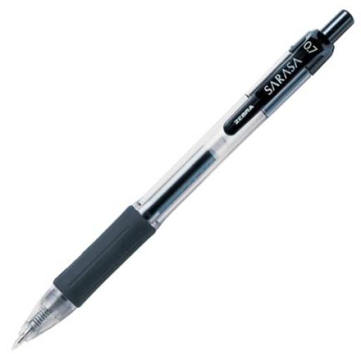 [ZEBRA_8800] Zebra Bolígrafo Zebra Sarasa Retráctil Punto Mediano 0.7m Gel Color Negro C/12 Pzas