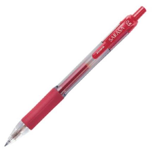 [ZEBRA_8852] Zebra Bolígrafo Zebra Sarasa Retráctil 0.5mm Gel Color Rojo Caja c/12 Pzas