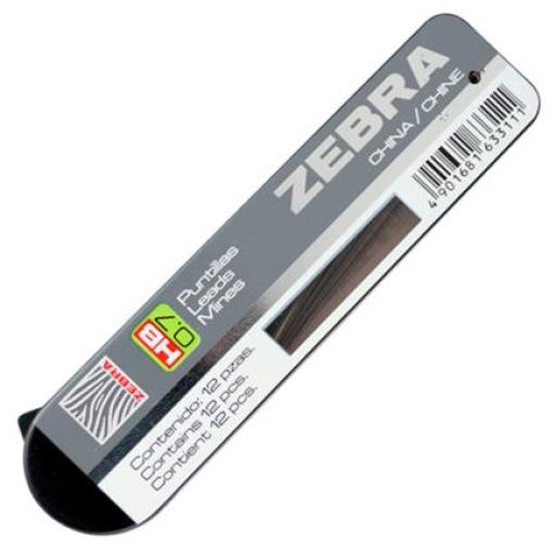 [ZEBRA_0901] Zebra Puntillas Zebra HB 0.7mm Caja C/12 Tubos C/12 Puntillas C/U