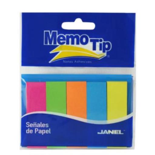 [JANEL_6470504295] Janel Banderitas Janel Memo Tip Señales de Papel 1.5cmx5cm Colores Neón C/50 Bolsas