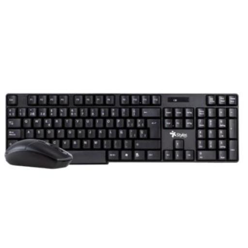 [XZEAL_STPKTM3B] XZEAL Kit Teclado y Mouse Stylos Inalámbrico 105 Teclas 1200 dpi USB Nano Alcance 10m Color Negro