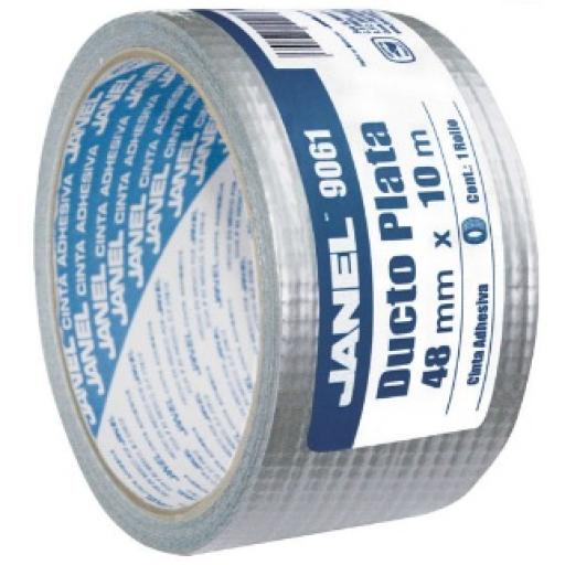 [JANEL_1284810122] Janel Cinta Adhesiva Janel Ducto 9061 Plata 48mmx10m Pza