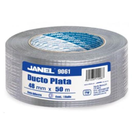 [JANEL_1284850122] Janel Cinta Adhesiva Janel Ducto 9061 Plata 48mmx50m Pza