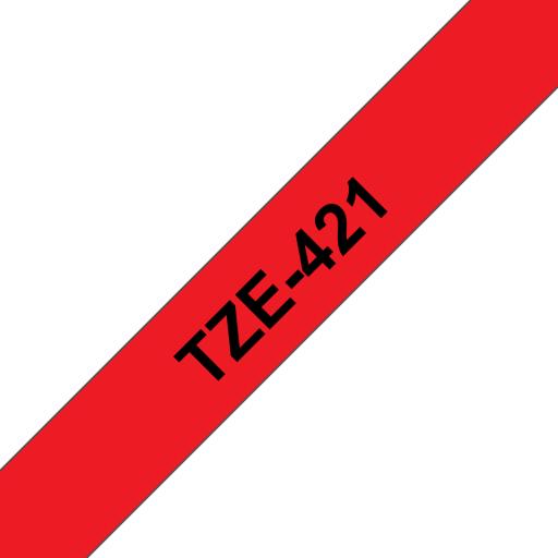 [BROTHER_TZE421] Brother Cinta Brother TZe421 Laminada Estándar Texto Negro sobre Cinta Roja 9mmx8m