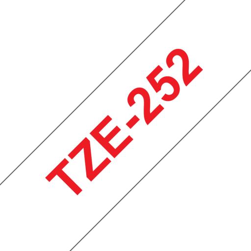 [BROTHER_TZE252] Brother Cinta Brother Laminada Estándar Texto Rojo sobre Cinta Blanca 24mmx8m