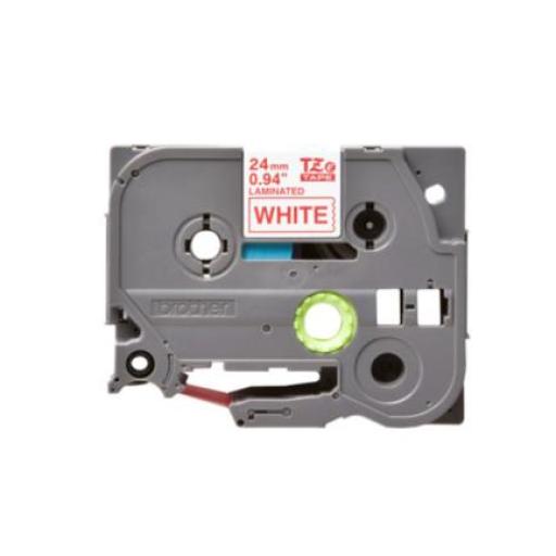 [BROTHER_TZE252] Brother Cinta Brother Laminada Estándar Texto Rojo sobre Cinta Blanca 24mmx8m