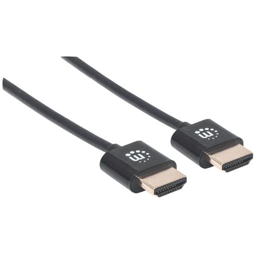 [MANHATTAN_394369] Cable HDMI súper delgado de alta velocidad Manhattan Negro 1.8 M.