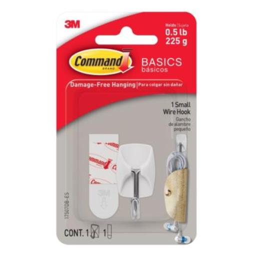 [3M_17507DB-ES] 3M Gancho 3M Básico Command 1 Wire Pequeño Color Blanco