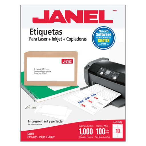 [JANEL_1095163101] Janel Etiquetas Adhesivas Janel Láser J-5163 51x102mm C/1000