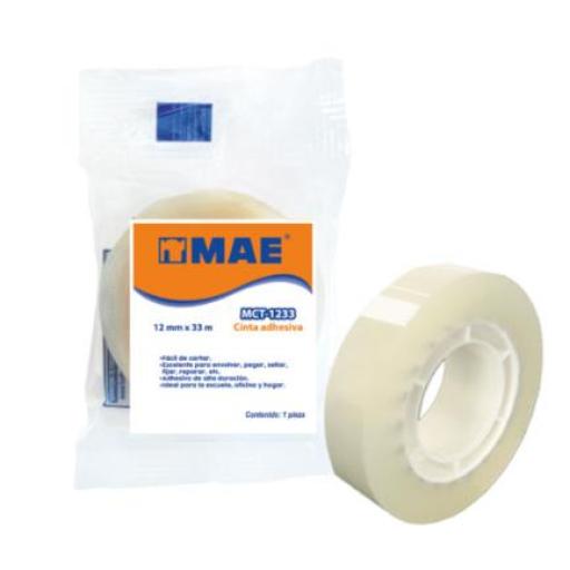[MAE_MCT-1233] MAE Cinta Adhesiva Mae MCT-1233 12mmx33m Transparente