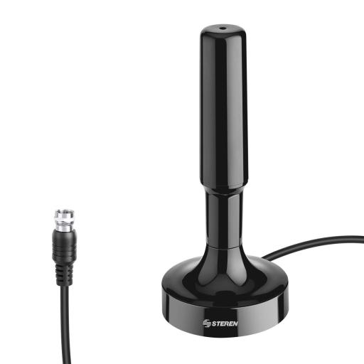 [STEREN_ANT-9018] Steren Antena Steren Compacta UHF Base de Imán y Booster 20dB Color Negro