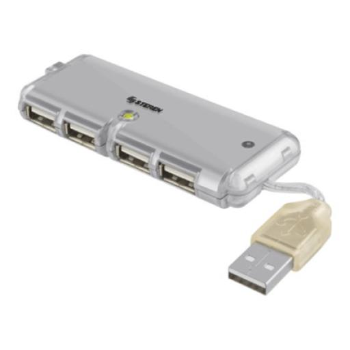 [STEREN_USB-520] Steren Mini Hub Steren Portátil USB 2.0 Ultra Delgado 4 Puertos