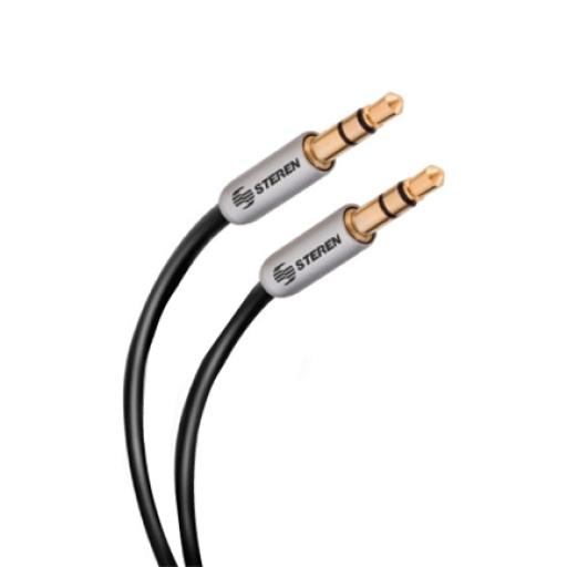 [STEREN_297-070] Steren Cable Auxiliar Steren Plug a Plug 3.5mm Ultradelgado Conectores Reforzados 90cm