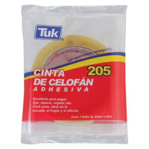 [TUK_205 24X65] TUK Cinta Adhesiva Tuk 205 Transparente 24mmx65m C/6