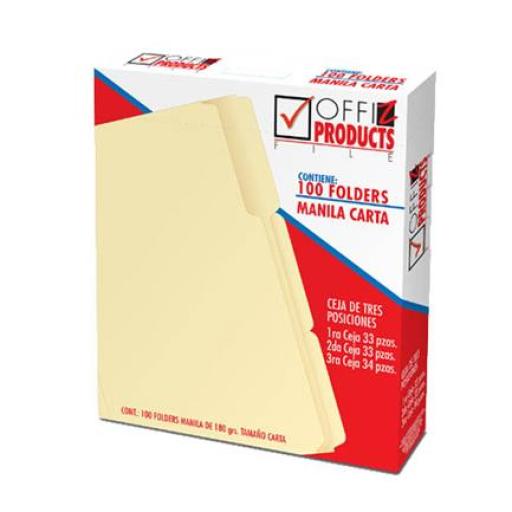 [OFFIZ_PY1073] OFFIZ  FOLDER OFFIZ MANILA CARTA 3 POCISIONES C/100