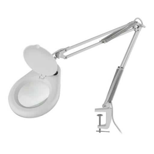 [STEREN_HER-740BL] Steren Lámpara LED Steren con Lupa 5x Brazo Artículado Color Blanco