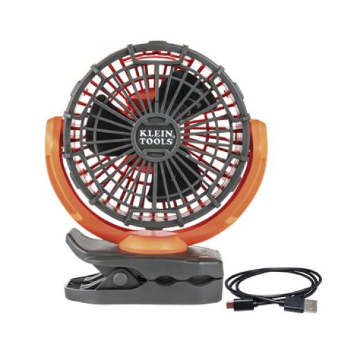 [KLEINTOOLS_PJSFM1] Klein Tools Ventilador Portátil Recargable para el Lugar de Trabajo. Montable por Pinza o por Potentes Imanes.