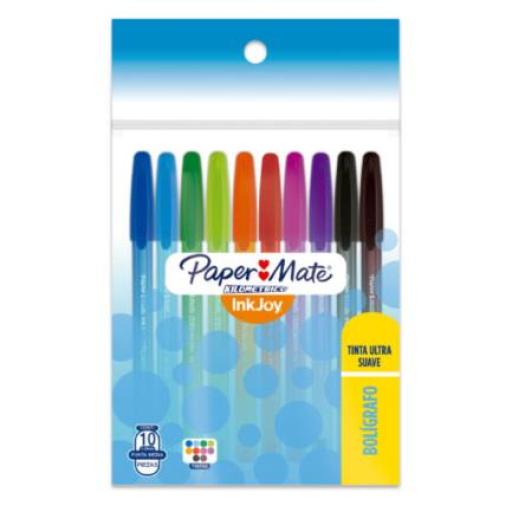 [PAPERMATTE_68235] PAPERMATTE  BOLIGRAFO PAPERMATE KILOMETRICO 1.0MM COLORES SURTIDOS C/10