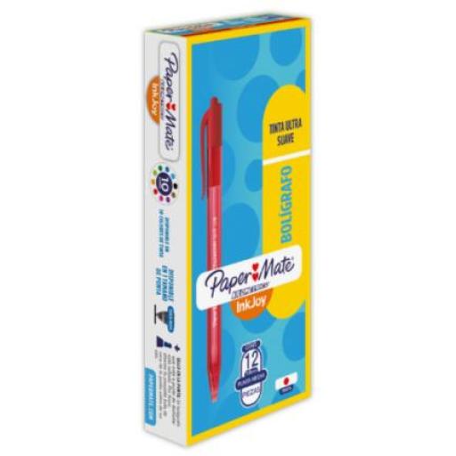 [PAPERMATTE_35698] PAPERMATTE  Bolígrafo Kilométrico Retráctil 1.0 Color Rojo C/12 Pzas