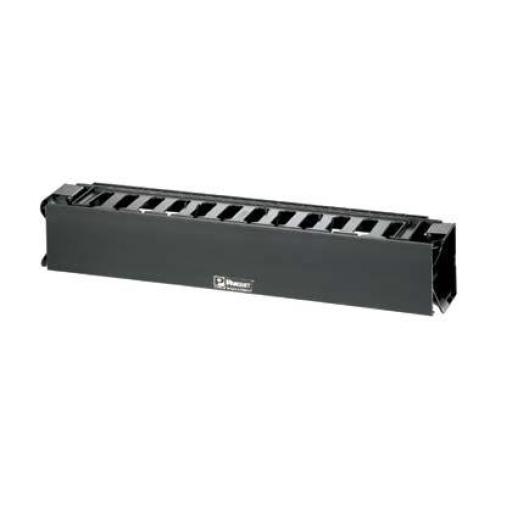 [PANDUIT_WMPHF2E] Panduit Organizador de Cables Horizontal PatchLink, Sencillo (Solo Frontal), Con Tapa Extendida, Para Rack de 19in, 2UR