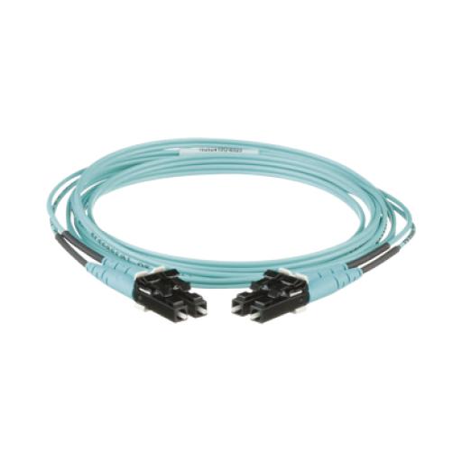 [PANDUIT_FX2ERLNLNSNM002] Panduit Jumper de Fibra Optica Multimodo 50/125 OM3, LC-LC Duplex, OFNR (Riser), Color Aqua, 2 Metros