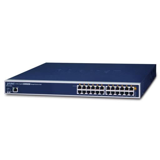 [PLANET_HPOE-1200G] Planet Inyector HUB high PoE 802.3at (Mid-span) administrable de 12 puertos 10/100/1000 Mbps