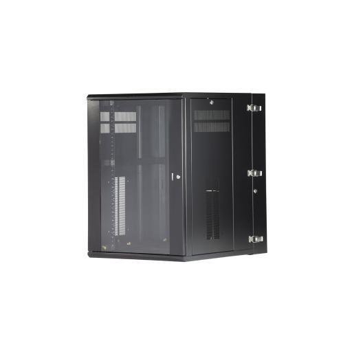 [PANDUIT_PZWMC1830W] Panduit Gabinete PanZone de Montaje en Pared, de 19in, Puerta con Ventana de Seguridad, 18 UR, 762mm de Profundidad, Color Negro