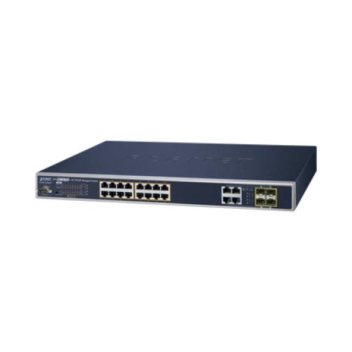 [PLANET_WGSW-20160HP] Planet Switch Administrable 16 puertos 10/100/1000 802.3at PoE 230W y 4 puertos GigabitTP/SFP Combo