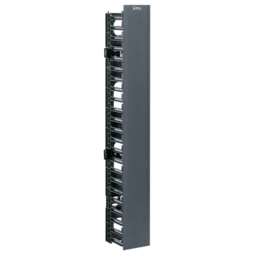 [PANDUIT_WMPVF45E] Panduit Organizador Vertical NetRunner, Sencillo (Solo Frontal), Para Rack Abierto de 45 Unidades, 4.9in de Ancho, Color Negro