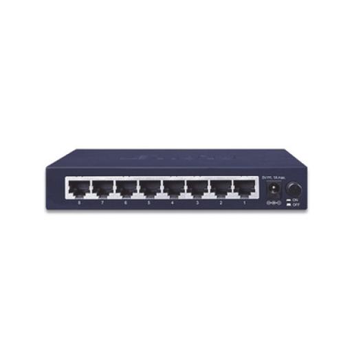 [PLANET_GSD-803] Planet Switch de Escritorio No Administrable, 8 Puertos Gigabit 10/100/1000 Mbps, Tecnología de Ahorro de Energía de Hasta un 40%