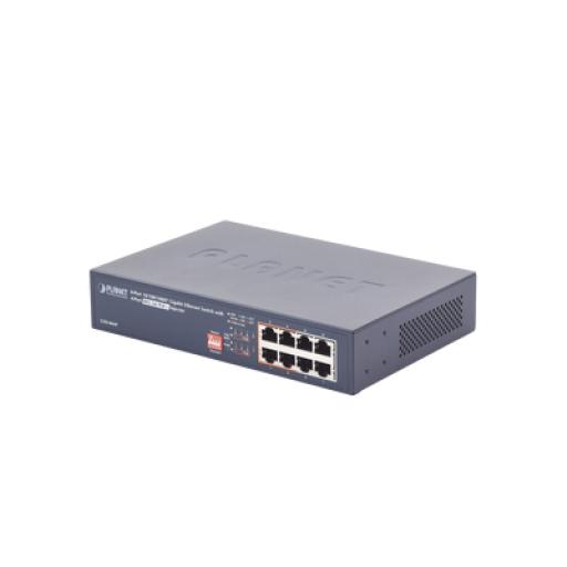 [PLANET_GSD-804P] Planet Switch PoE no Administrable, 8 Puertos 10/100/1000 Mbps con 4 Puertos PoE 802.3af/at, Modo Extender Hasta 250 mts