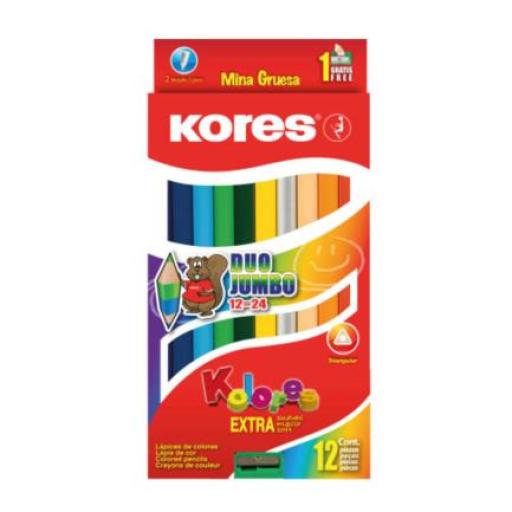 [KORES_948519] Kores LAPIZ BICOLOR KORES JUMBO TRIANGULAR C/12