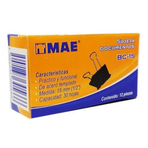 [MAE_BC-15] MAE Sujeta Documentos Mae 15mm(1/2") 12 Pzas