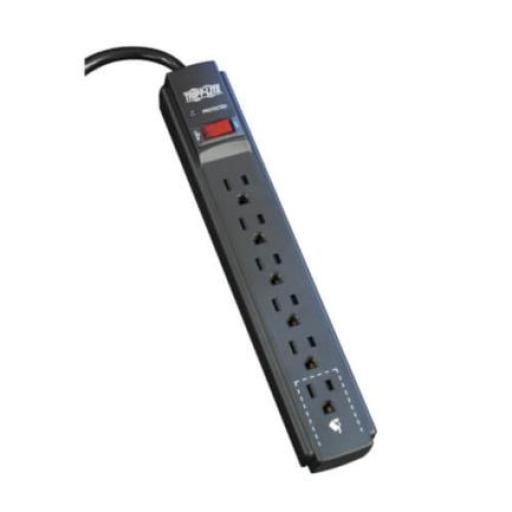 [TRIPPLITE_TLP606B] Tripp Lite Supresor Tripp Lite Sobretensiones Protect 6 Tomacorrientes Cable 1.83m 790 Joules Color Negro