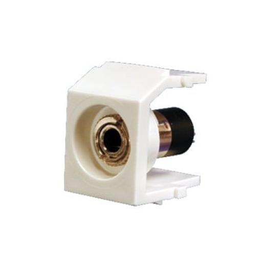 [PANDUIT_NK35MSSIW] Panduit Módulo Acoplador Estéreo de 3.5mm (1/8"), Tipo Keystone, Para Soldar, Color Blanco Mate