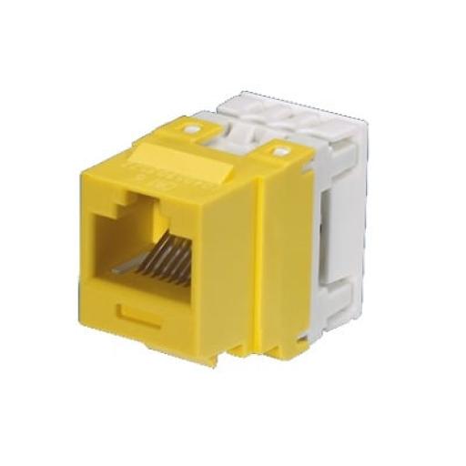 [PANDUIT_NK688MYL] Panduit Conector Jack Estilo 110 (de Impacto), Tipo Keystone, Categoría 6, de 8 posiciones y 8 cables, Color Amarillo