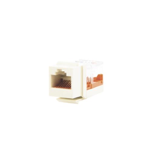[PANDUIT_NK5E88MIWY] Panduit Conector Jack Estilo Leadframe, Tipo Keystone, Categoría 5e, de 8 posiciones y 8 cables, Color Blanco mate