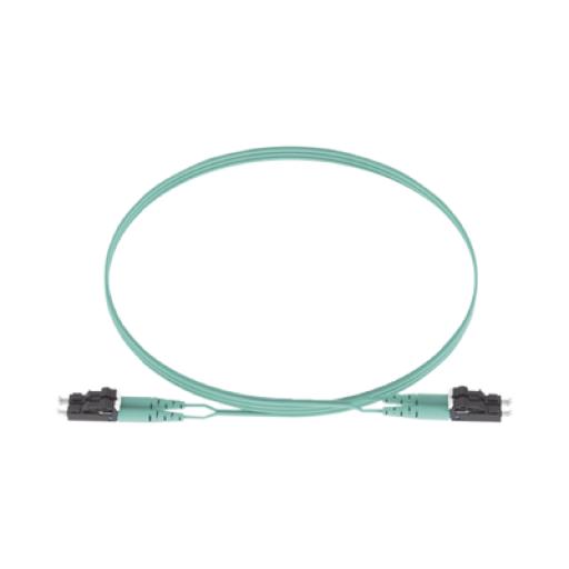 [PANDUIT_FX2ERLNLNSNM005] Panduit Jumper de Fibra Optica Multimodo 50/125 OM3, LC-LC Duplex, OFNR (Riser), Color Aqua, 5 Metros