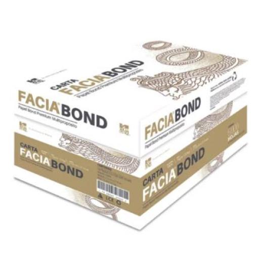 [FACIAVISION_FACIADOBLE CARTA] FACIA VISION Papel Cortado Facia Bond Doble Carta 75 gr 99% Blancura Caja C/2500 Hojas (5 Paq C/500 c/u)