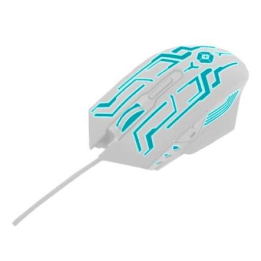 [PERFECTCHOICE_V-930587] Perfect Choice Mouse Vortred Legacy Gamer Alámbrico 6D 6 Botones RGB Rainbow Color Blanco