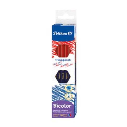 [PELIKAN_30330213] Pelikan LAPIZ PELIKAN BICOLOR ROJO/AZUL DELGADO C/10